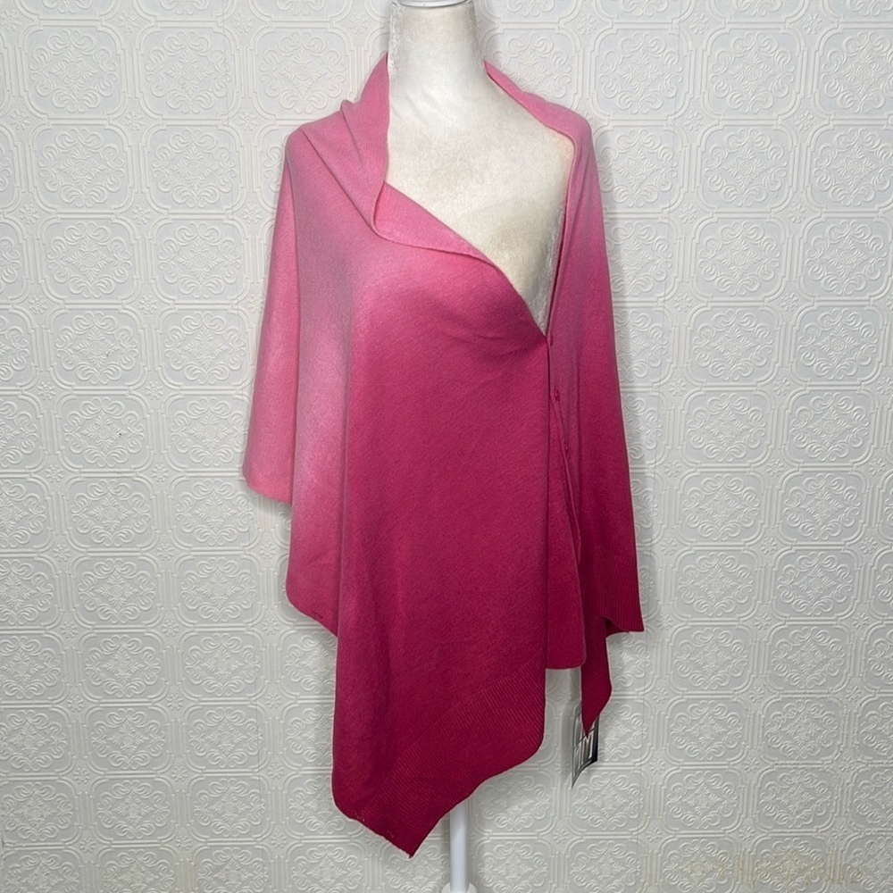 Kendall & James Ombre Knit Button Front Convertible Cardishawl